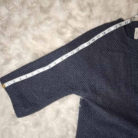 Kensie Navy Tweed Wool Blend Pea Coat - Picture 6 of 8